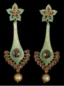 Reverse Ad Earrings With Meenakari Work